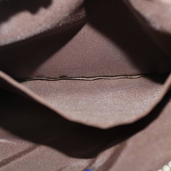 BURBERRY Nova Check Blue Label Pouch Canvas Beige Brown Red Auth 39015 - Picture 12 of 16